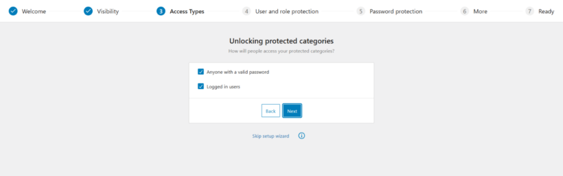 WooCommerce Protected Categories setup wizard - 3