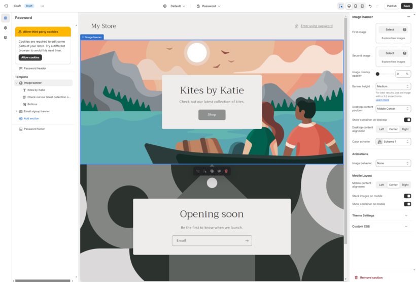 Drag and drop builder
