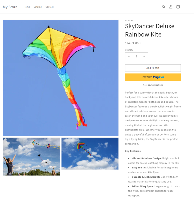 Product page preview