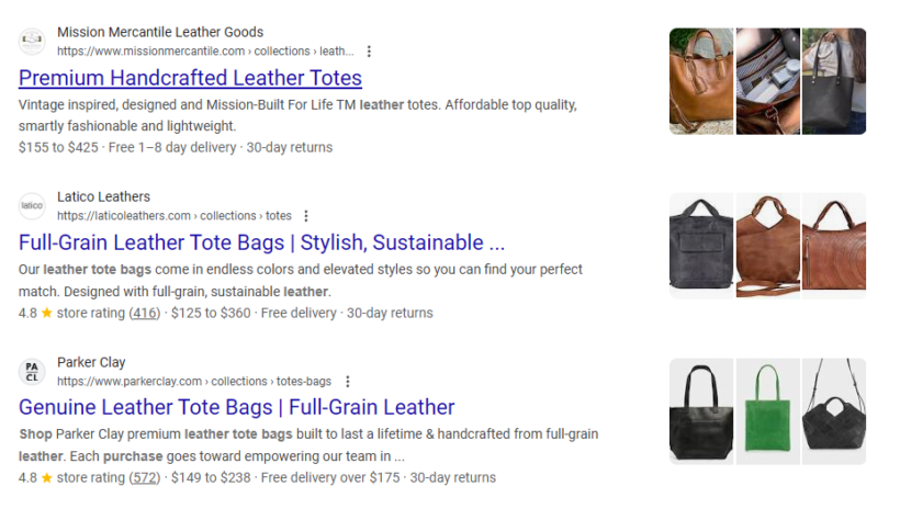 Rich snippets in SERPs