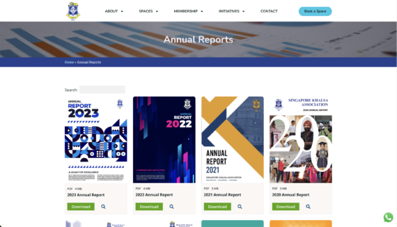 SKA Annual reports document library full page