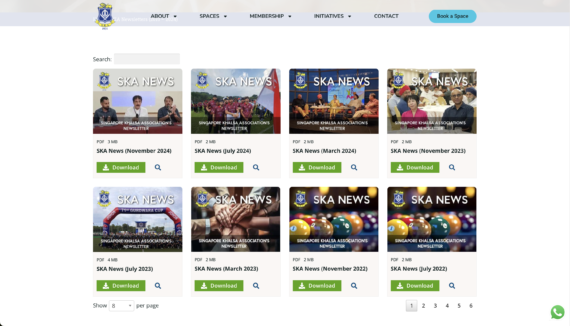 SKA Newsletters library full page