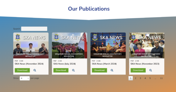 SKA publications library on home page