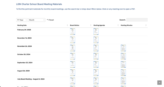LION school board manage public and private document access