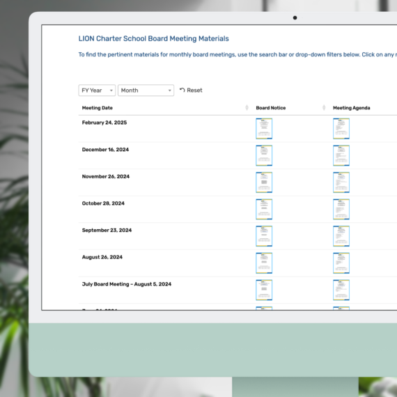 LION charter school board using posts table pro to manage public and private document access