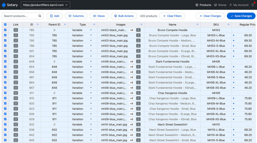 Setary bulk edit WooCommerce products and preview changes