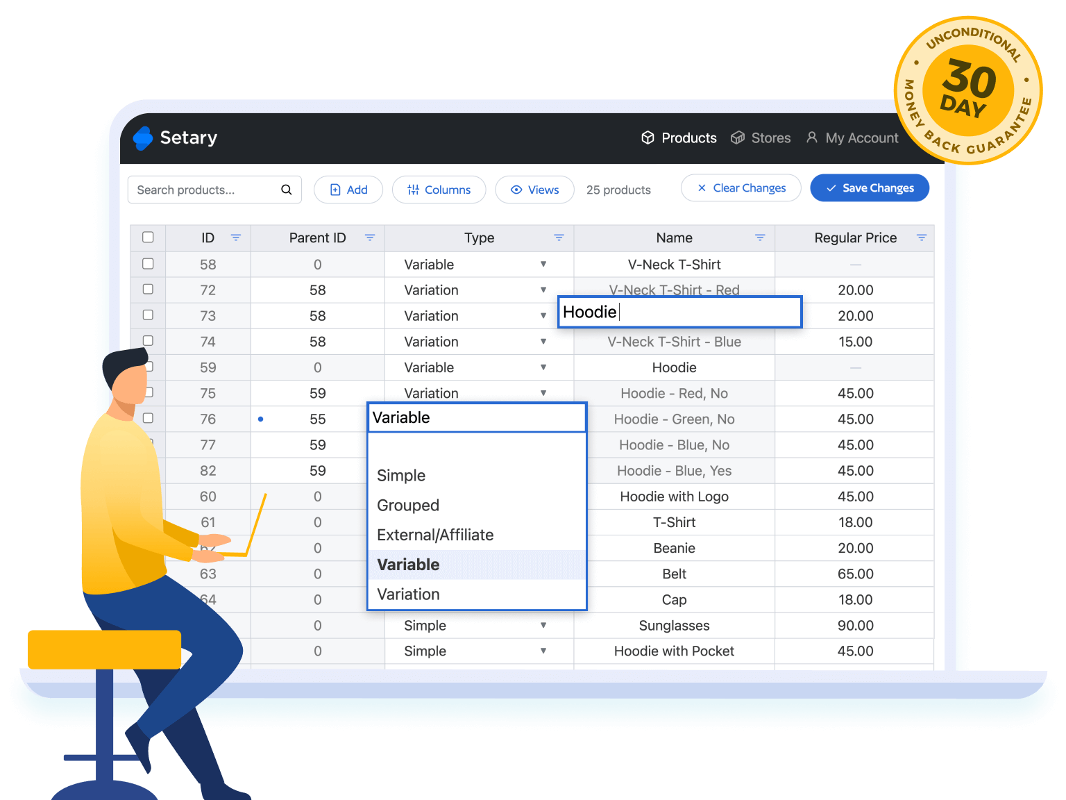 Setary WooCommerce bulk edit plugin