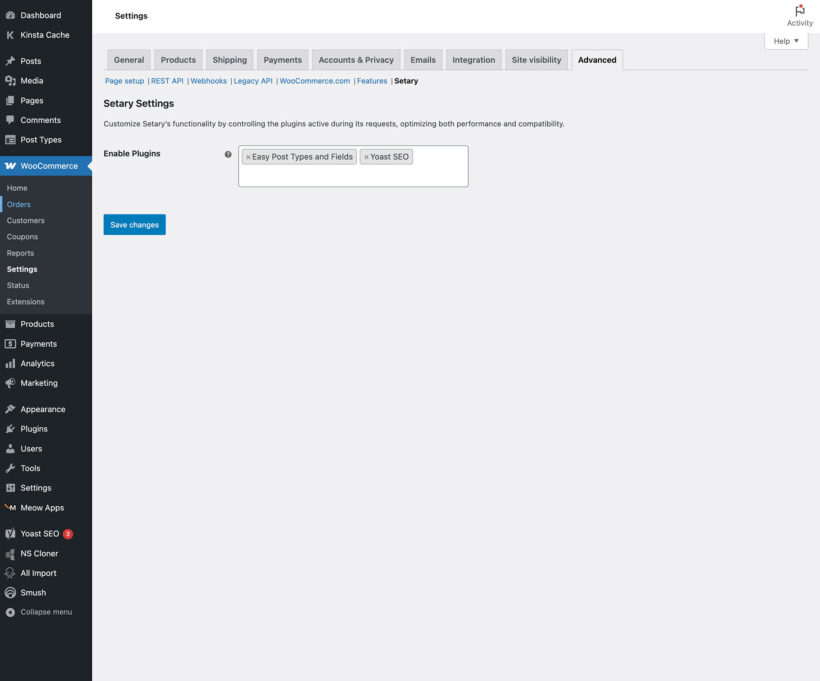 Setary screenshot select plugins to integrate and bulk edit their product data