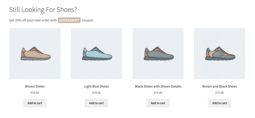 cross selling examples - Product Recommendations for WooCommerce