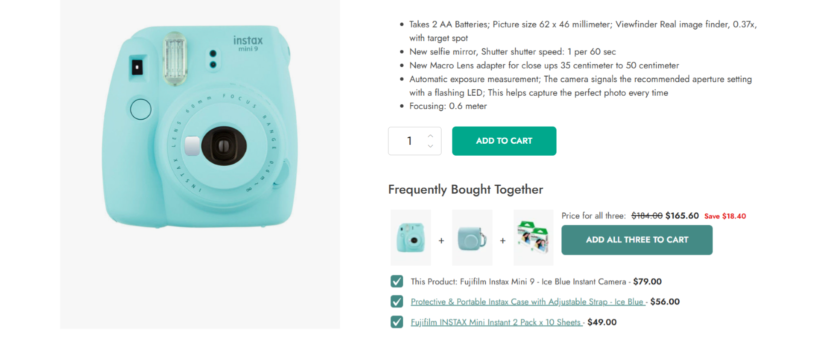 cross selling examples - YITH Frequently Bought Together