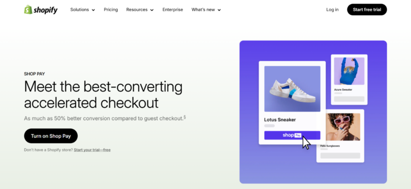 ecommerce marketing funnel - Shop Pay