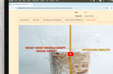 Rootlab uses product tabs to show extra product information