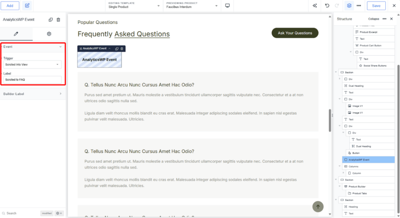 WooCommerce analytics custom events