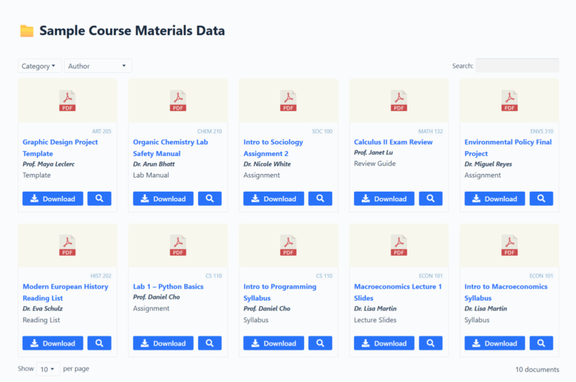 Document Library Pro - Grid View