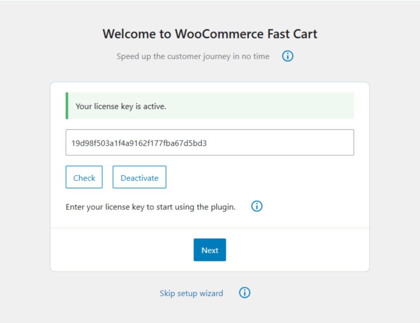 WooCommerce Fast Cart - Setup Wizard 1