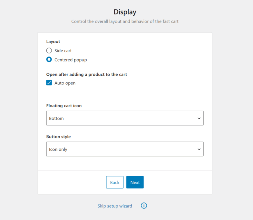 WooCommerce Fast Cart - Setup wizard 2