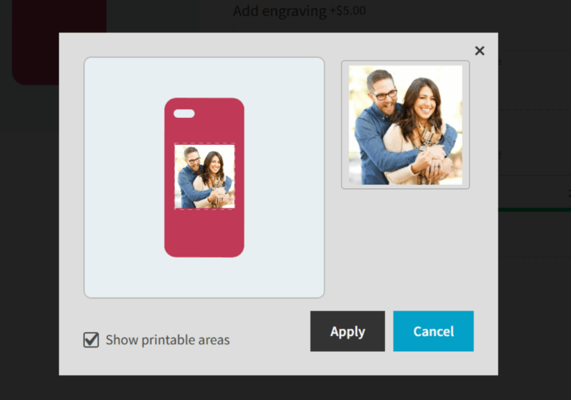 WooCommerce Product Options Live Preview add-on - Red Phone Case