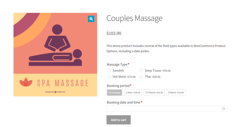 WooCommerce bookable products - WooCommerce Product Options