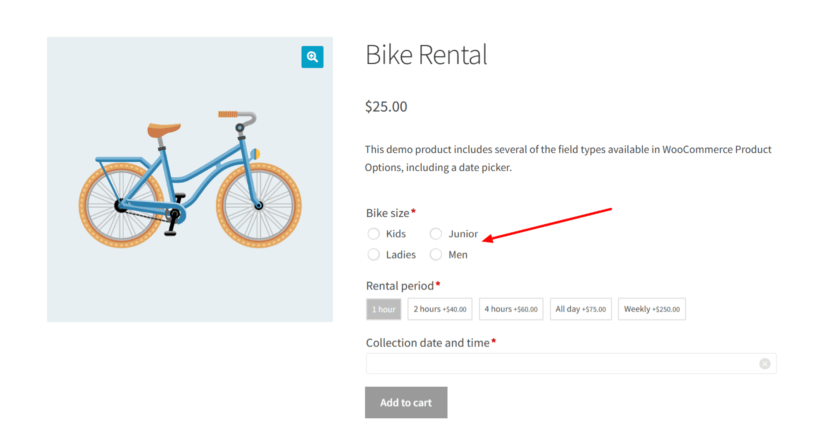 WooCommerce bookable products - additional options