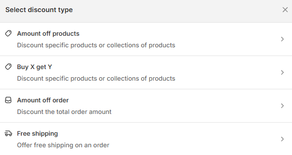 Select discount type