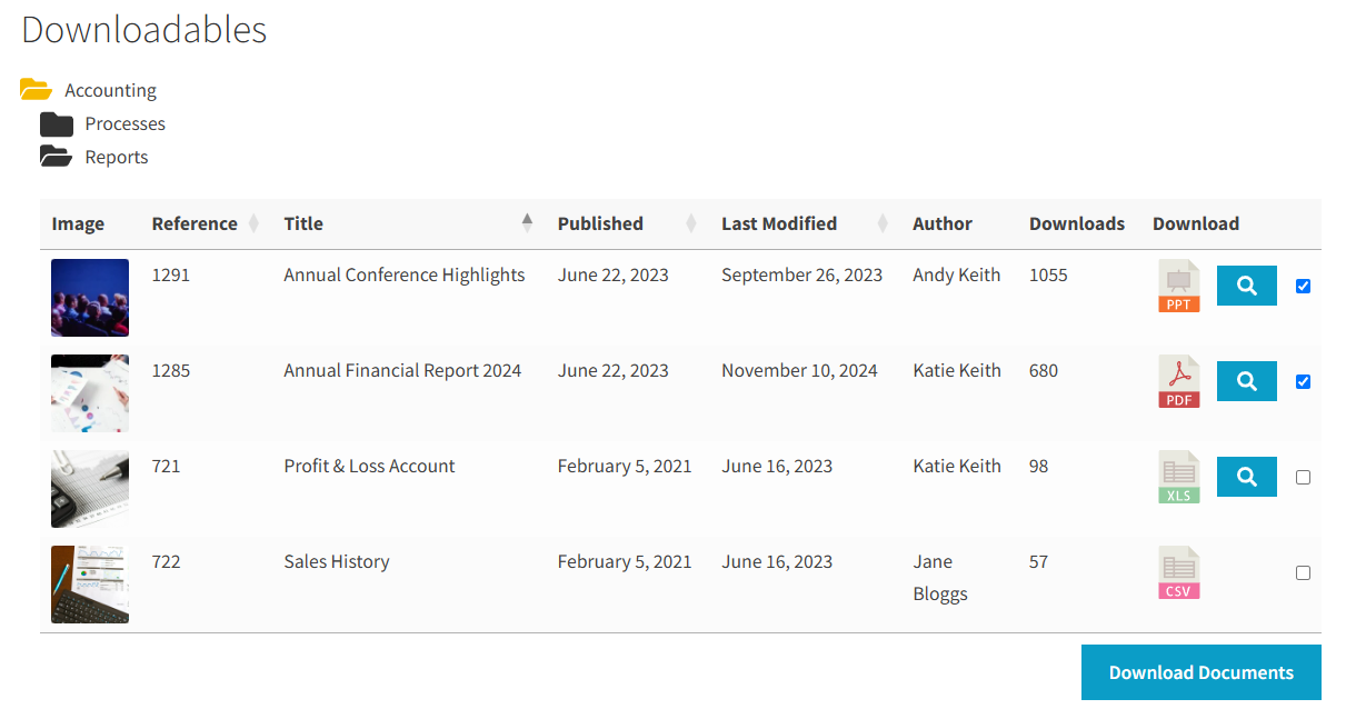 Document Library Pro folder view