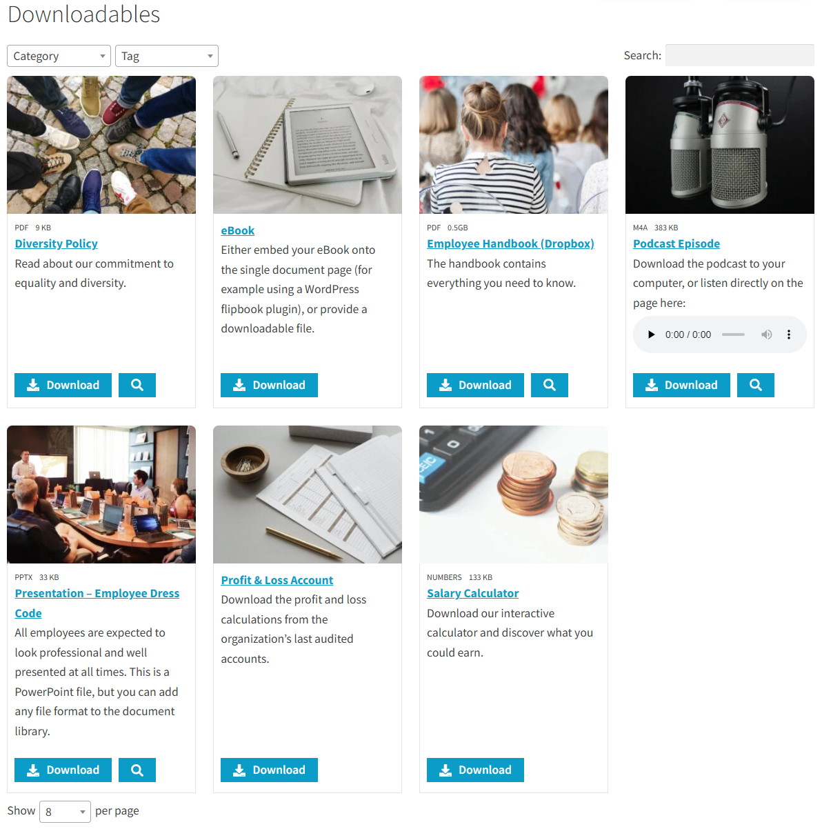 Document Library Pro grid view