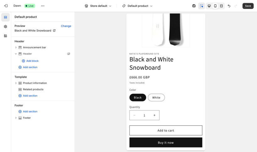 Shopify Customize Theme Mobile Preview