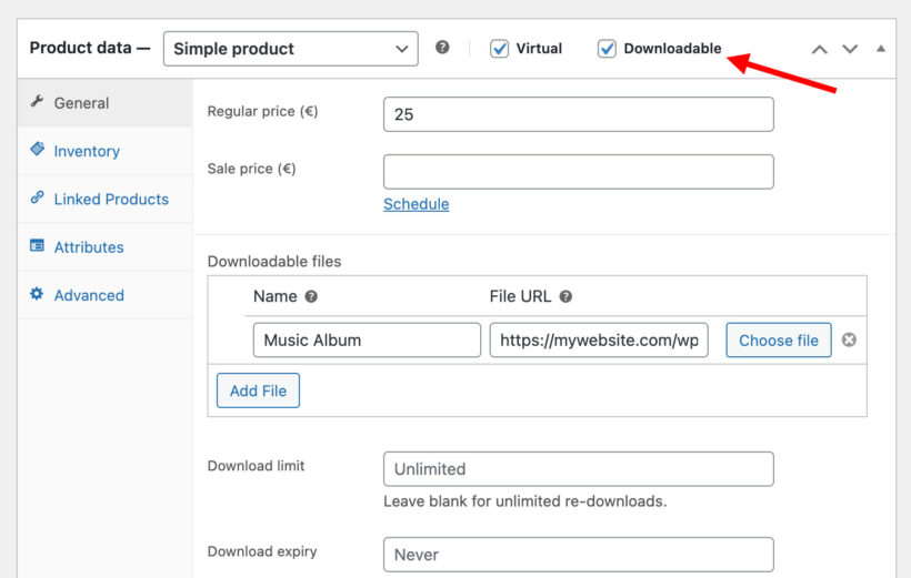 How to make a WooCommerce product downloadable