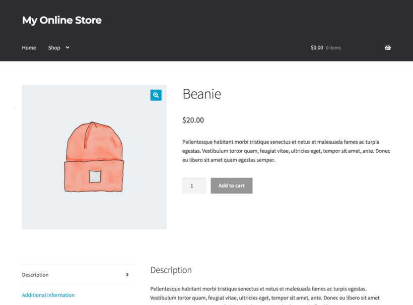 WooCommerce simple product type