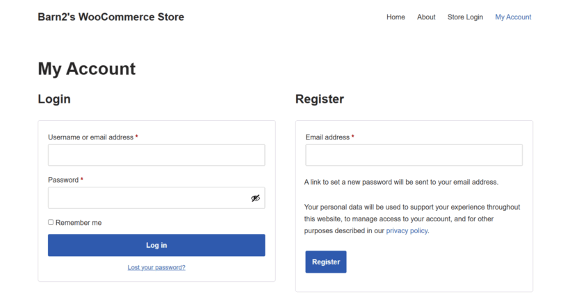 WooCommerce Private Store - User Login page
