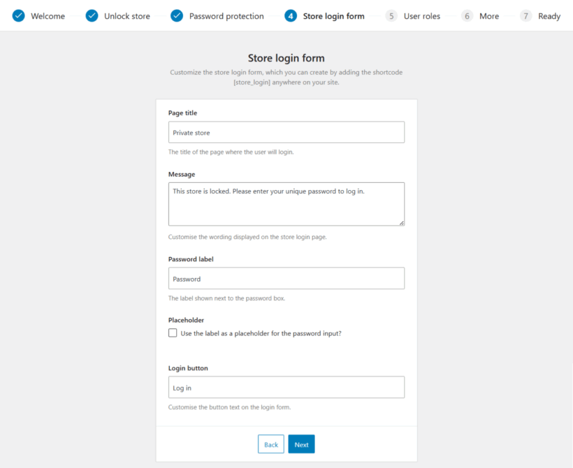 WooCommerce Private Store - setup wizard 4