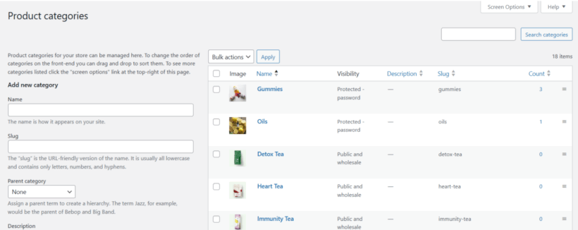 WooCommerce Protected Categories - Backend setup