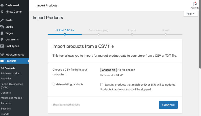 WooCommerce Import Products and Attributes from CSV