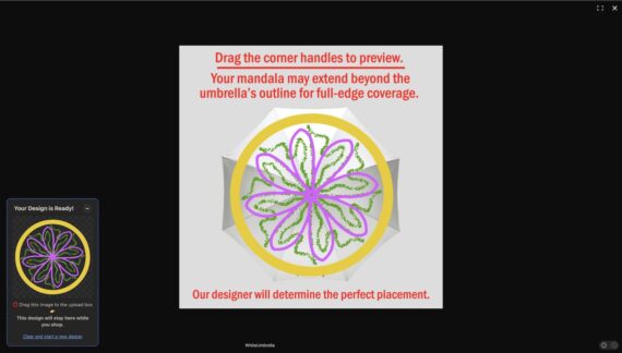 Preview of the product with the custom image applied