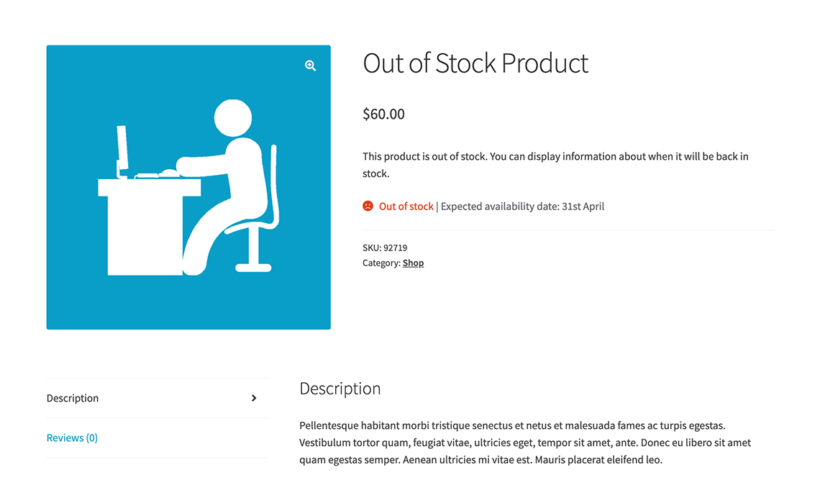 Show expected availability date out of stock product WooCommerce