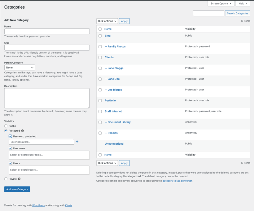 How to password protect WordPress category screenshot
