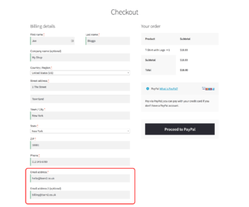 WooCommerce Multiple Email Recipients plugin checkout