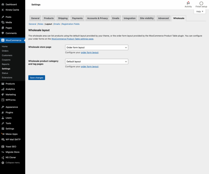 WooCommerce Wholesale Layout Screenshot