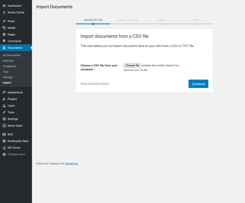 Bulk upload files to library for easy WordPress document management
