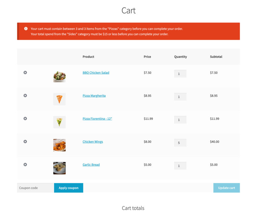 WooCommerce Quantity Manager screenshot cart