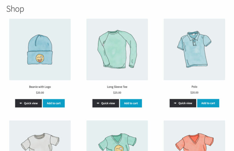 WooCommerce Quick View shop page