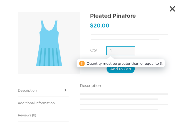 WooCommerce quantity plugin with validation message