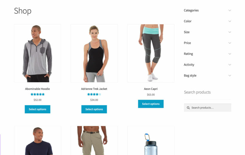 WooCommerce toggle product filters open closed
