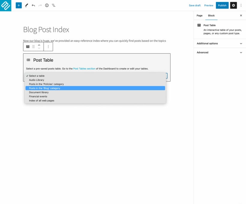 WordPress table Gutenberg block plugin screenshot