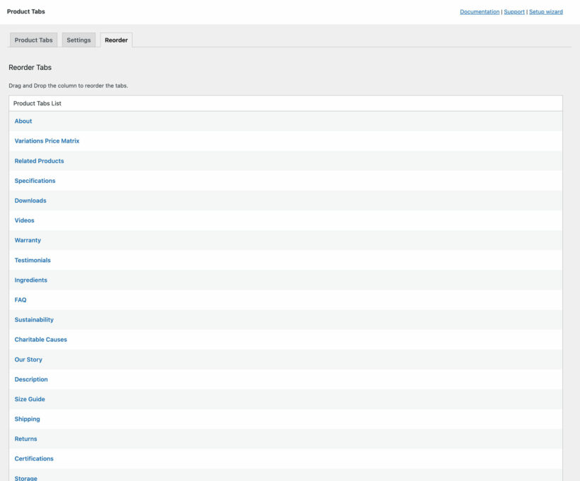 Re-order WooCommerce product page tabs