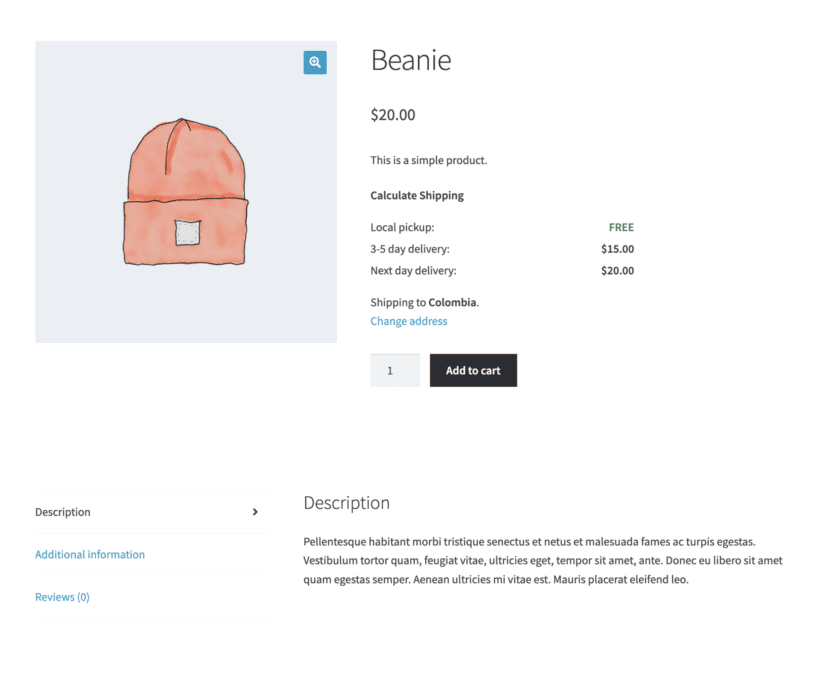 WooCommerce Product Page Shipping Calculator above add to cart button