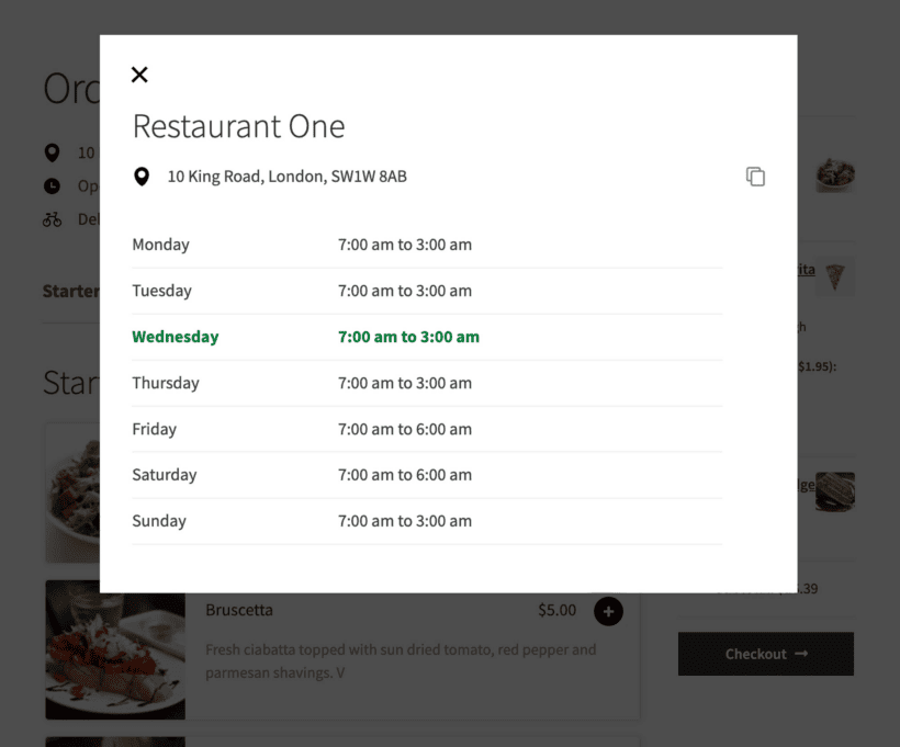 WooCommerce restaurant opening hours plugin